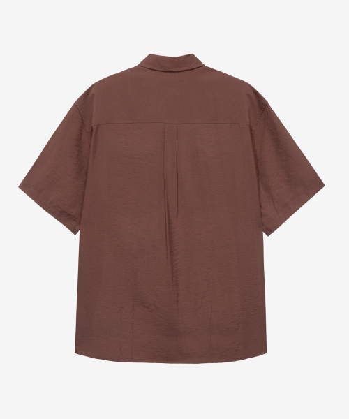 MINDBRIDGE（マインドブリッジ）の「[COUTURE]ポケットオーバーサイズブラウン半袖シャツ（シャツ/ブラウス・メンズ・ワイン・100/110/95/105）」の3枚目の写真