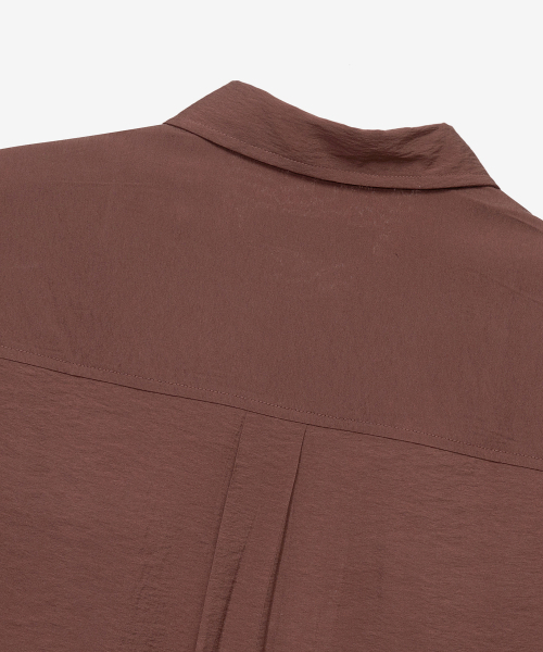 MINDBRIDGE（マインドブリッジ）の「[COUTURE]ポケットオーバーサイズブラウン半袖シャツ（シャツ/ブラウス・メンズ・ワイン・100/110/95/105）」の5枚目の写真