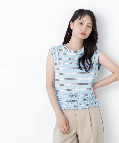 N.(N. Natural Beauty Basic)(エヌエヌナチュラルビューティーベーシック)の「ランダムボーダートップス(Tシャツ/カットソー・レディース・ネイビー系/ブラウン系その他/ブルー系その他2・フリ-)」の15枚目の写真