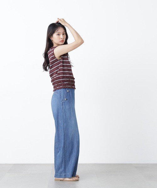 N.(N. Natural Beauty Basic)(エヌエヌナチュラルビューティーベーシック)の「ランダムボーダートップス(Tシャツ/カットソー・レディース・ネイビー系/ブラウン系その他/ブルー系その他2・フリ-)」の6枚目の写真