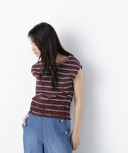 N.(N. Natural Beauty Basic)(エヌエヌナチュラルビューティーベーシック)の「ランダムボーダートップス(Tシャツ/カットソー・レディース・ネイビー系/ブラウン系その他/ブルー系その他2・フリ-)」の7枚目の写真