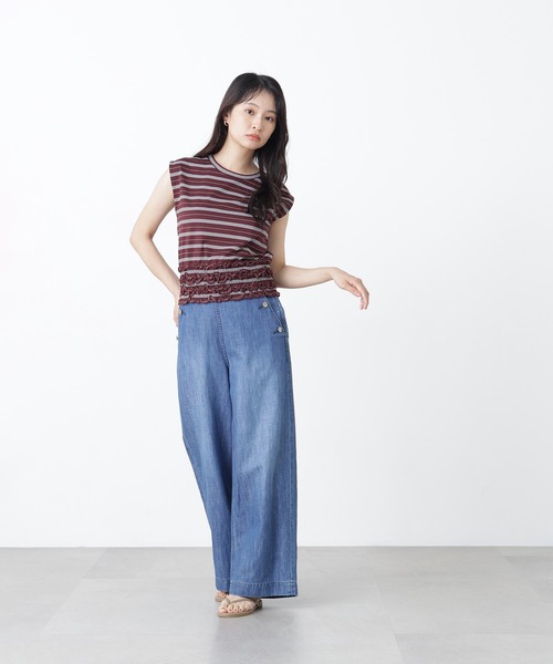 N.(N. Natural Beauty Basic)(エヌエヌナチュラルビューティーベーシック)の「ランダムボーダートップス(Tシャツ/カットソー・レディース・ネイビー系/ブラウン系その他/ブルー系その他2・フリ-)」の9枚目の写真
