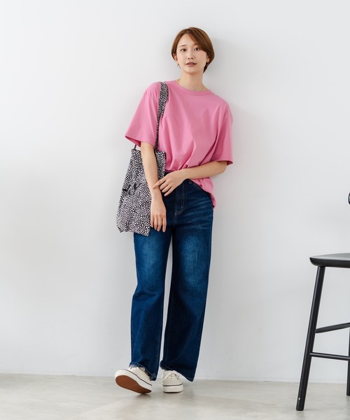 fort point(フォーポイント)の「【C-FORTPOINT/フォートポイント】【ストレッチ性抜群の冷感素材を使用】後ろタック入り 5分袖Tシャツ 立体感 美シルエット ラウンドヘム 接触冷感 涼しい 体形カバー(Tシャツ/カットソー・レディース・チャコールグレー/ブラック/オフホワイト/ピンク/ブルー・FREE)」の17枚目の写真