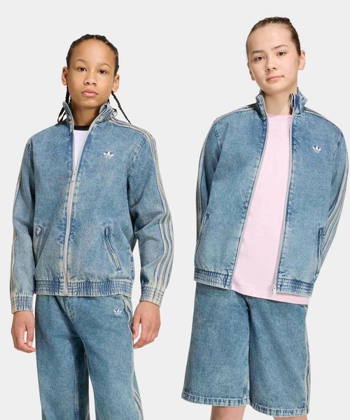 adidas(アディダス)の「FIREBIRD LOOSE DENIM TRACK TOP / アディダスオリジナルス adidas Originals(デニムジャケット・キッズ・ブルー・170/160/150/140)」の1枚目の写真