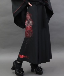 花火プリント袴スカート