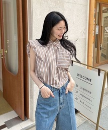 襟付きノースリーブシャツ