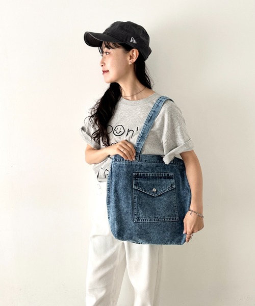 NATURALIST（ナチュラリスト）の「デニムフロントポケット トートバッグ/ユニセックス（トートバッグ・レディース・ダークブルー/ブラック/ブルー・FREE）」の14枚目の写真