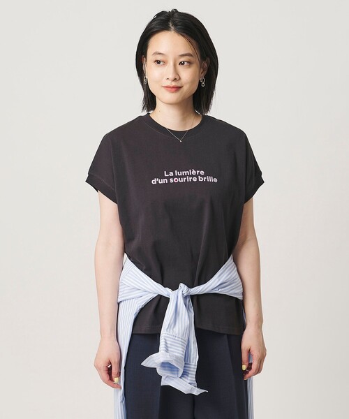 A DAY IN THE LIFE UNITED ARROWS(アデイインザライフユナイテッドアローズ)の「クリニクラウン プリントTシャツ <A DAY IN THE LIFE>(Tシャツ/カットソー・レディース・ホワイト/モカ/ダークグレー・FREE)」の4枚目の写真