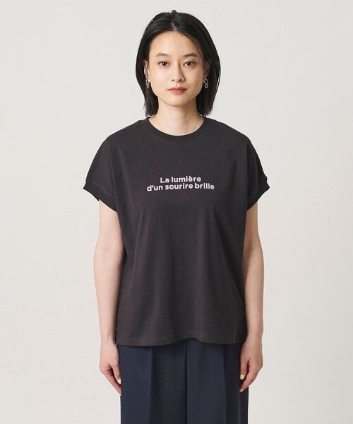 A DAY IN THE LIFE UNITED ARROWS(アデイインザライフユナイテッドアローズ)の「クリニクラウン プリントTシャツ <A DAY IN THE LIFE>(Tシャツ/カットソー・レディース・ホワイト/モカ/ダークグレー・FREE)」の6枚目の写真