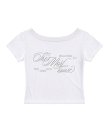 ザオードサイドワンショルダースリムフィット半袖Tシャツホワイト