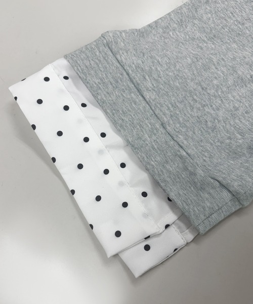 core core（コアコア）の「ドット柄ブラウスドッキング半袖トップス（Tシャツ/カットソー・レディース・ライトグレー・L/M）」の13枚目の写真