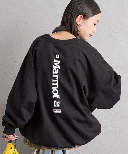 MARMOT（マーモット）の「【WEB先行予約】[Marmot/マーモット] 別注 バーティカルロゴ バックプリントスウェット（スウェット・レディース・チャコール/ブラック/ベージュ・XL/M/S/L）」の7枚目の写真
