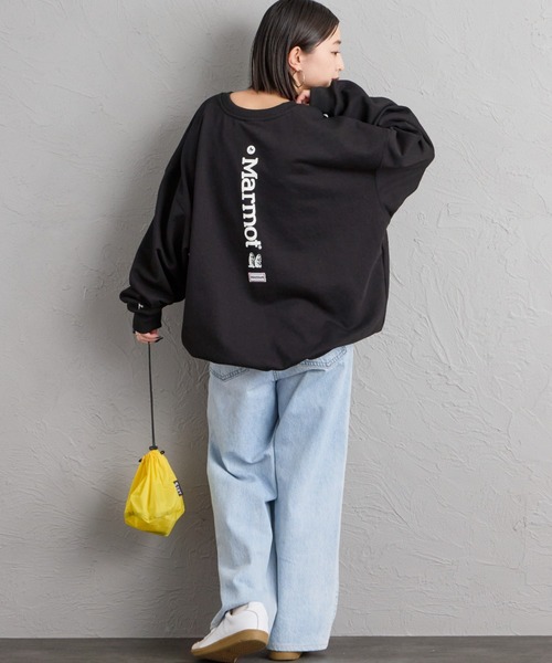MARMOT（マーモット）の「【WEB先行予約】[Marmot/マーモット] 別注 バーティカルロゴ バックプリントスウェット（スウェット・レディース・チャコール/ブラック/ベージュ・XL/M/S/L）」の4枚目の写真