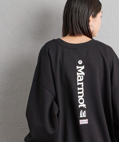 MARMOT（マーモット）の「【WEB先行予約】[Marmot/マーモット] 別注 バーティカルロゴ バックプリントスウェット（スウェット・レディース・チャコール/ブラック/ベージュ・XL/M/S/L）」の15枚目の写真