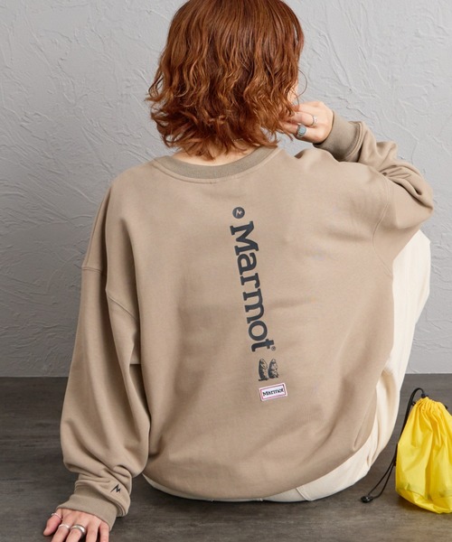 MARMOT（マーモット）の「【WEB先行予約】[Marmot/マーモット] 別注 バーティカルロゴ バックプリントスウェット（スウェット・レディース・チャコール/ブラック/ベージュ・XL/M/S/L）」の17枚目の写真