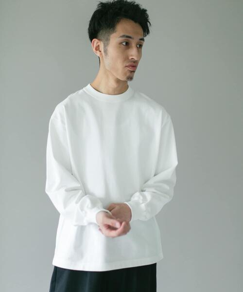 URBAN RESEARCH DOORS(アーバンリサーチドアーズ)の「10.5オンス ヘビーウェイトロングスリーブ Tシャツ(Tシャツ/カットソー・メンズ・グレー系その他/ホワイト/チャコールグレー・MEDIUM/LARGE)」の5枚目の写真