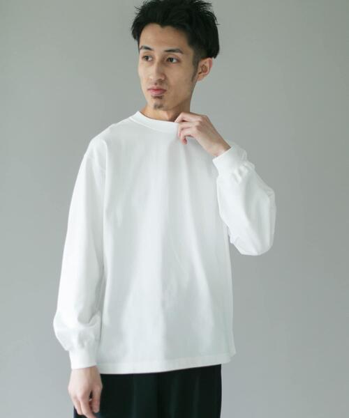 URBAN RESEARCH DOORS(アーバンリサーチドアーズ)の「10.5オンス ヘビーウェイトロングスリーブ Tシャツ(Tシャツ/カットソー・メンズ・グレー系その他/ホワイト/チャコールグレー・MEDIUM/LARGE)」の6枚目の写真