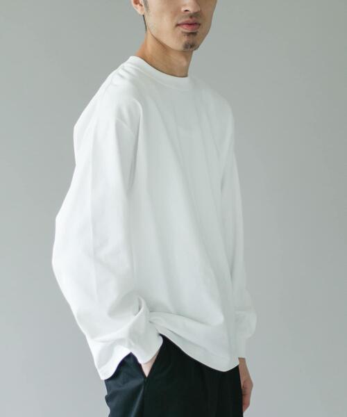 URBAN RESEARCH DOORS(アーバンリサーチドアーズ)の「10.5オンス ヘビーウェイトロングスリーブ Tシャツ(Tシャツ/カットソー・メンズ・グレー系その他/ホワイト/チャコールグレー・MEDIUM/LARGE)」の8枚目の写真