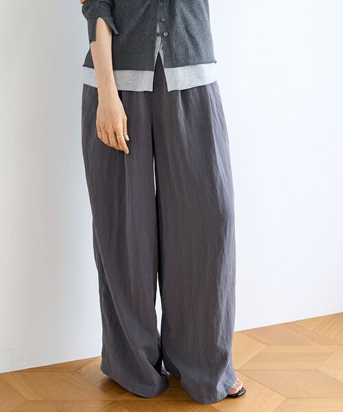 le.coeur blanc(ルクールブラン)の「バイオウォッシュタックワイドパンツ(その他パンツ・レディース・チャコールグレー/ベージュ・38)」の7枚目の写真
