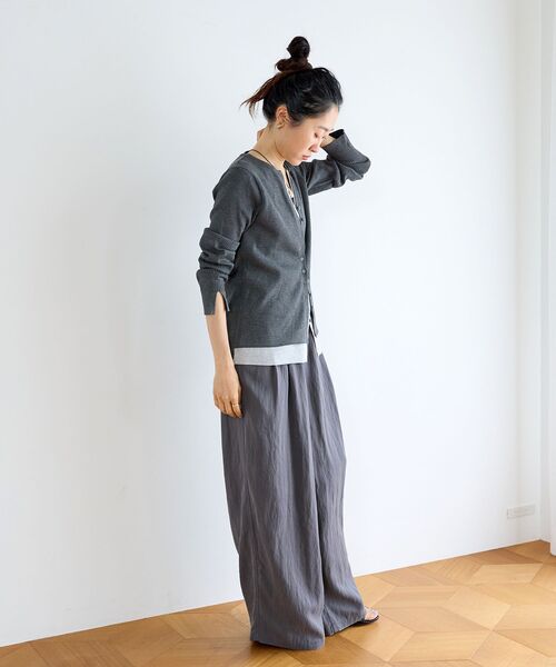 le.coeur blanc(ルクールブラン)の「バイオウォッシュタックワイドパンツ(その他パンツ・レディース・チャコールグレー/ベージュ・38)」の9枚目の写真