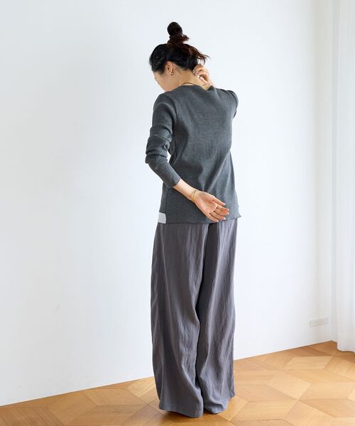 le.coeur blanc(ルクールブラン)の「バイオウォッシュタックワイドパンツ(その他パンツ・レディース・チャコールグレー/ベージュ・38)」の10枚目の写真