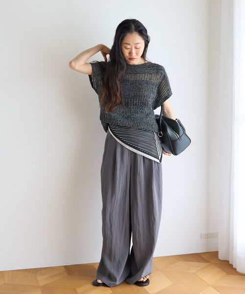 le.coeur blanc(ルクールブラン)の「バイオウォッシュタックワイドパンツ(その他パンツ・レディース・チャコールグレー/ベージュ・38)」の14枚目の写真