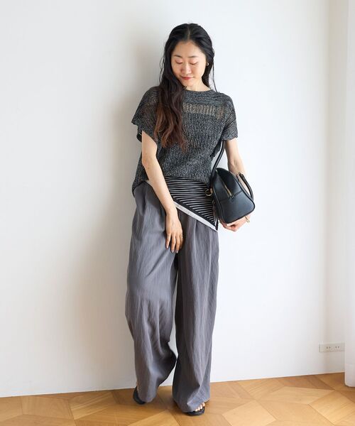 le.coeur blanc(ルクールブラン)の「バイオウォッシュタックワイドパンツ(その他パンツ・レディース・チャコールグレー/ベージュ・38)」の17枚目の写真