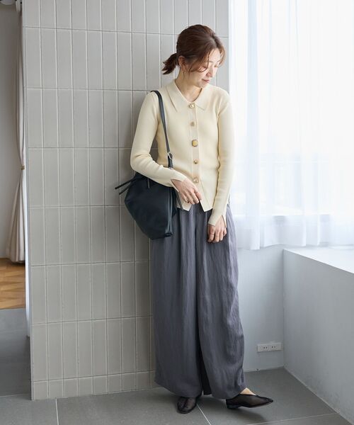 le.coeur blanc(ルクールブラン)の「バイオウォッシュタックワイドパンツ(その他パンツ・レディース・チャコールグレー/ベージュ・38)」の22枚目の写真