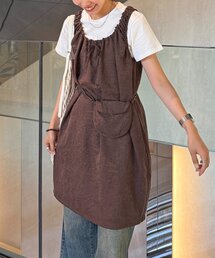 バッグ付きスエードミニワンピース