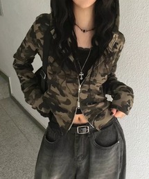 ダブルジップ迷彩パーカー