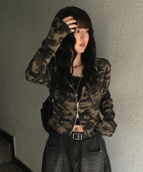 Teem Store(チームストア)の「ダブルジップ迷彩パーカー(パーカー・レディース・その他・M/S)」の9枚目の写真