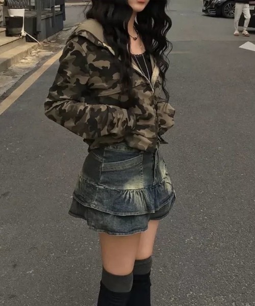 Teem Store(チームストア)の「ダブルジップ迷彩パーカー(パーカー・レディース・その他・M/S)」の6枚目の写真