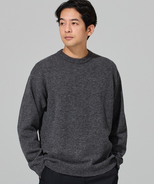 coca(coca)(コカ)の「クルーネックプルオーバーニットトップス(ニット/セーター・メンズ・ブラック/チャコール/レッド/ライトグレー・L/M/XL)」の3枚目の写真