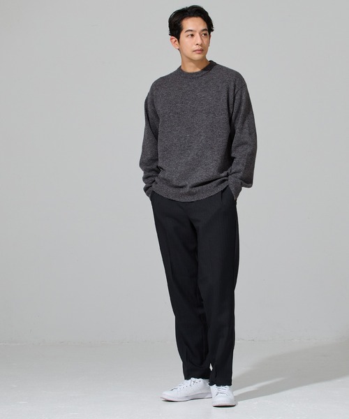 coca(coca)(コカ)の「クルーネックプルオーバーニットトップス(ニット/セーター・メンズ・ブラック/チャコール/レッド/ライトグレー・L/M/XL)」の9枚目の写真