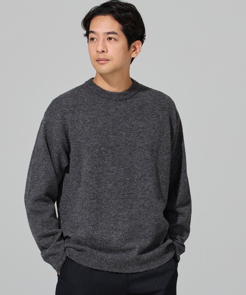 coca(coca)(コカ)の「クルーネックプルオーバーニットトップス(ニット/セーター・メンズ・ブラック/チャコール/レッド/ライトグレー・L/M/XL)」の10枚目の写真