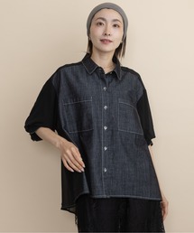 デニムライク ドッキングシャツ