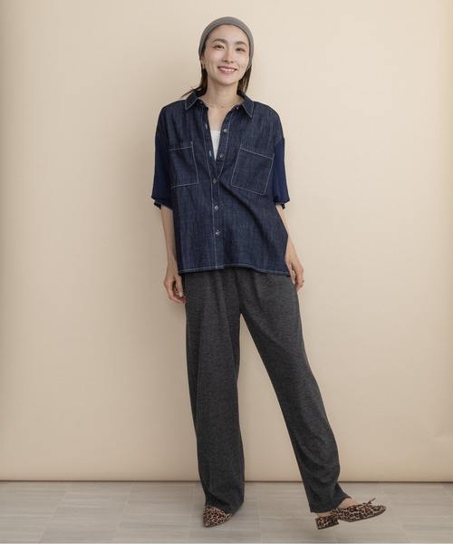 lodie(ロディ)の「デニムライク ドッキングシャツ(シャツ/ブラウス・レディース・ネイビー/ブラック・FREE)」の18枚目の写真