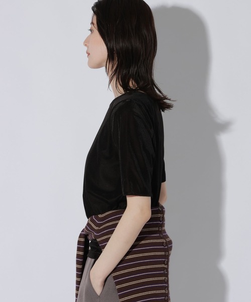 LAKOLE(ラコレ)の「シアーベロア半袖T / 1056076(Tシャツ/カットソー・レディース・ブラック/ブラウン/イエロー・FREE)」の8枚目の写真