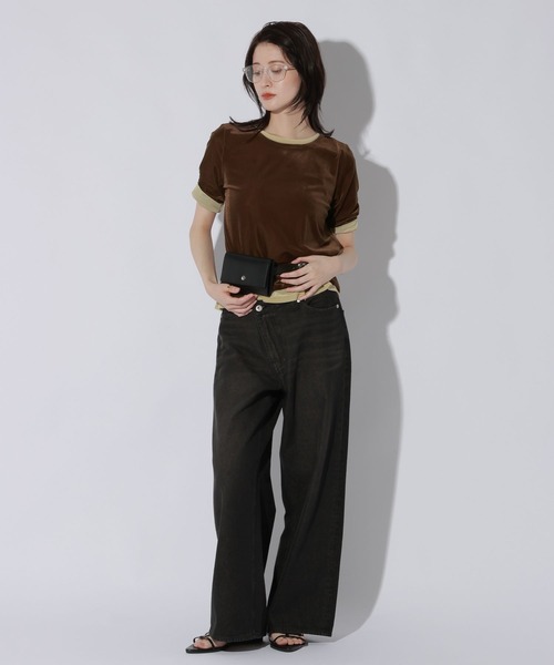 LAKOLE(ラコレ)の「シアーベロア半袖T / 1056076(Tシャツ/カットソー・レディース・ブラック/ブラウン/イエロー・FREE)」の10枚目の写真