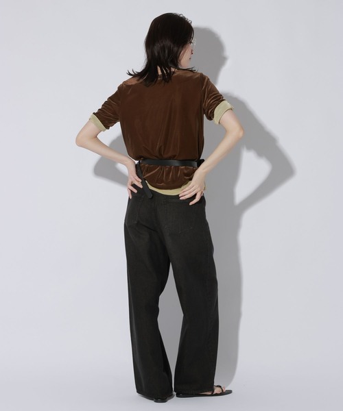 LAKOLE(ラコレ)の「シアーベロア半袖T / 1056076(Tシャツ/カットソー・レディース・ブラック/ブラウン/イエロー・FREE)」の12枚目の写真