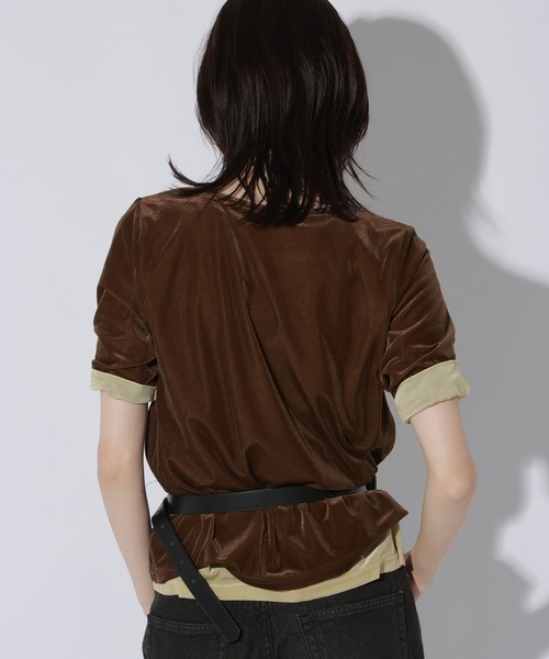 LAKOLE(ラコレ)の「シアーベロア半袖T / 1056076(Tシャツ/カットソー・レディース・ブラック/ブラウン/イエロー・FREE)」の14枚目の写真