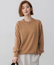 ピュアカシミヤ クルーネック ニット