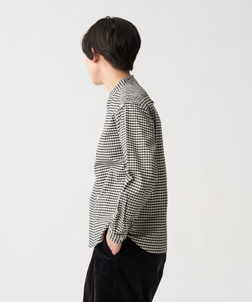 DANTON（ダントン）の「Women's Oxford Band Collar Shirt Pattern（シャツ/ブラウス・レディース・ブルー系その他5/ブラック系その他・36/34/38）」の4枚目の写真