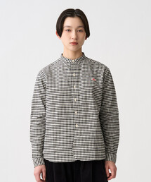 Women's Oxford Band Collar Shirt Pattern