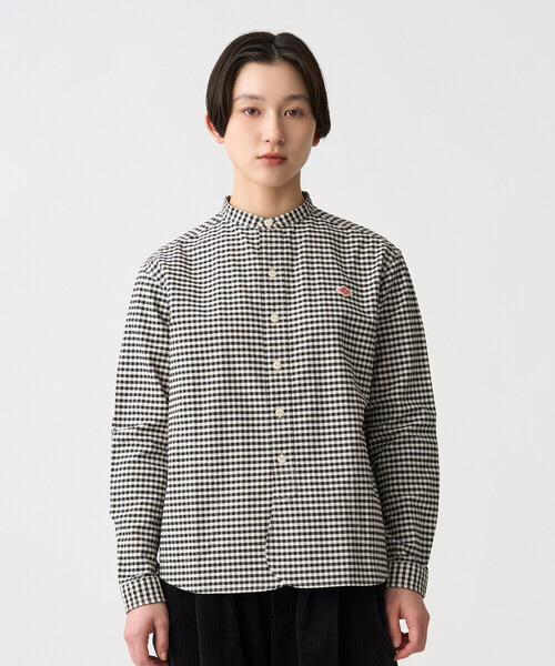 DANTON（ダントン）の「Women's Oxford Band Collar Shirt Pattern（シャツ/ブラウス・レディース・ブルー系その他5/ブラック系その他・36/34/38）」の2枚目の写真