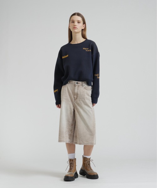 AVIREX(アヴィレックス)の「【直営店限定】LOGO JACQUARD AND EMBROIDERY TOPS(ニット/セーター・レディース・ネイビー/オフホワイト/オレンジ・F)」の5枚目の写真