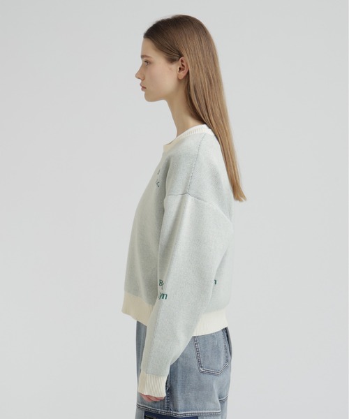 AVIREX(アヴィレックス)の「【直営店限定】LOGO JACQUARD AND EMBROIDERY TOPS(ニット/セーター・レディース・ネイビー/オフホワイト/オレンジ・F)」の14枚目の写真