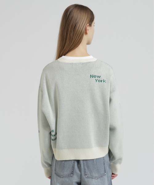AVIREX(アヴィレックス)の「【直営店限定】LOGO JACQUARD AND EMBROIDERY TOPS(ニット/セーター・レディース・ネイビー/オフホワイト/オレンジ・F)」の15枚目の写真