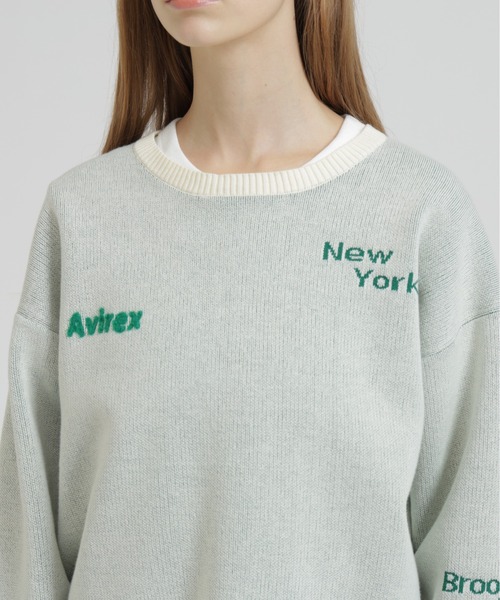 AVIREX(アヴィレックス)の「【直営店限定】LOGO JACQUARD AND EMBROIDERY TOPS(ニット/セーター・レディース・ネイビー/オフホワイト/オレンジ・F)」の18枚目の写真