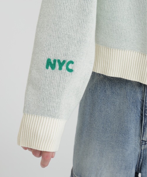 AVIREX(アヴィレックス)の「【直営店限定】LOGO JACQUARD AND EMBROIDERY TOPS(ニット/セーター・レディース・ネイビー/オフホワイト/オレンジ・F)」の22枚目の写真
